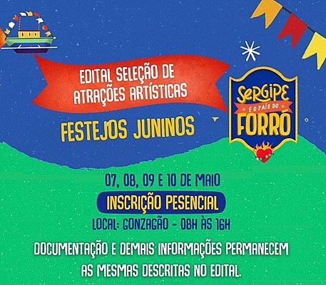 Alteração no processo de inscrição de atrações nos festejos juninos de Sergipe