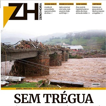 Capa do jornal Zero Hora