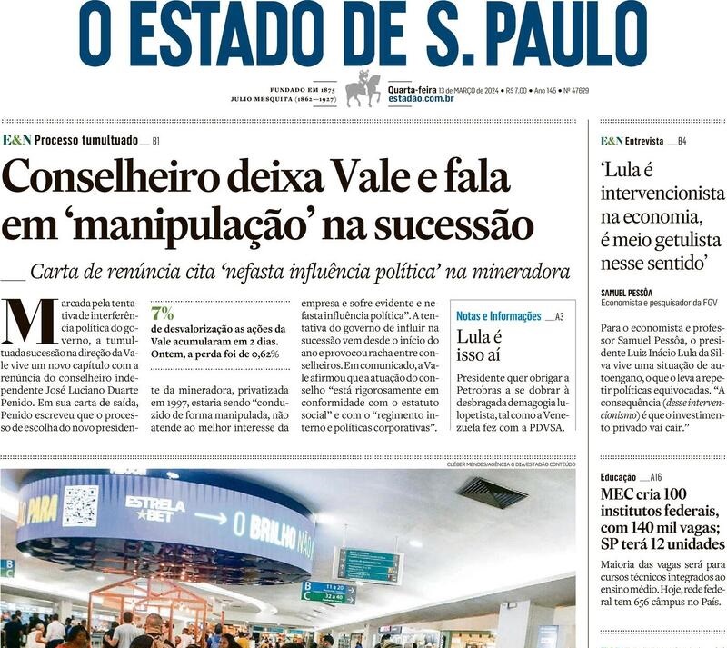 Capa do jornal Correio Braziliense