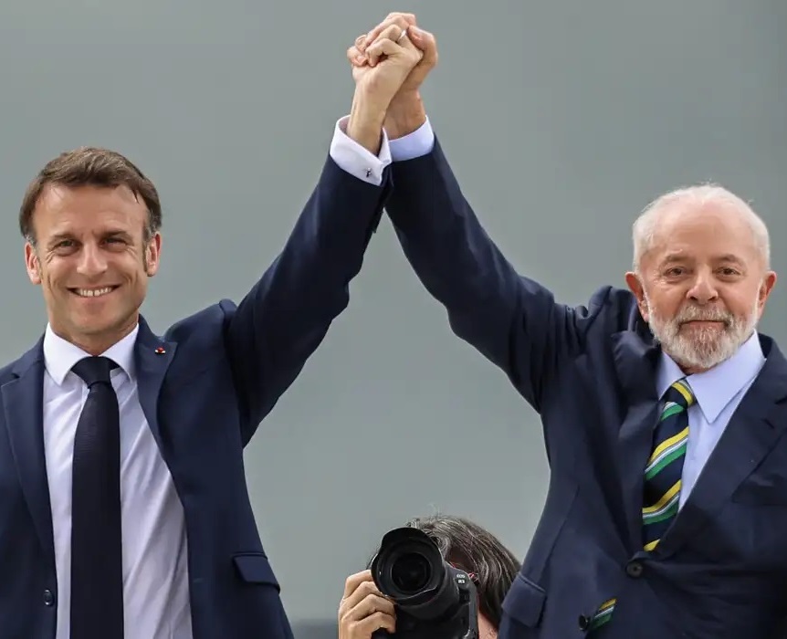 Lula e o presidente francês, Macron