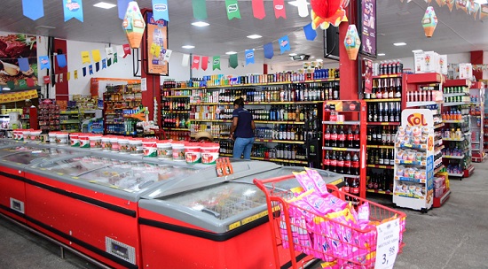 Prateleira do supermercado em Aracaju