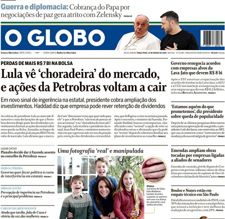 Capa do jornal Zero Hora