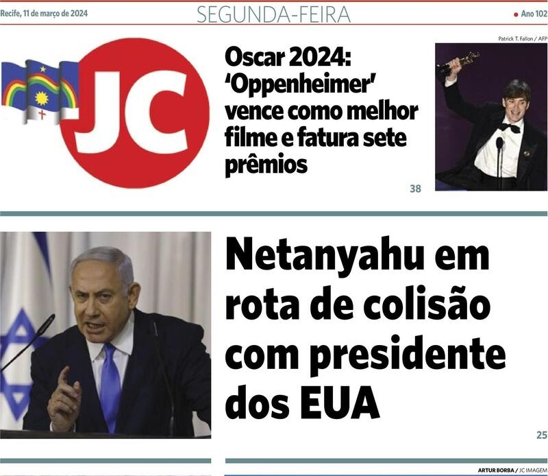 Capa do jornal Folha de São Paulo