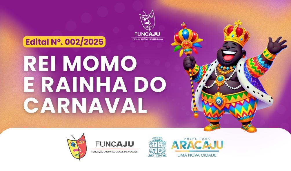 Banner: escolha do Rei Momo e Rainha do Carnaval 