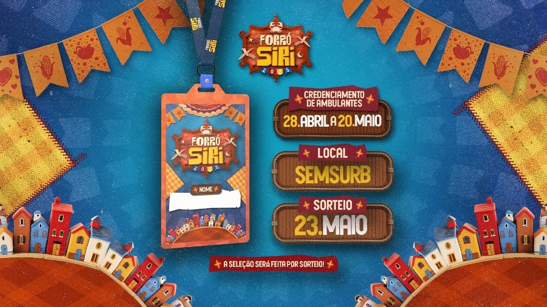 Card: cadastro para vendedores ambulantes do Forró Siri 2025