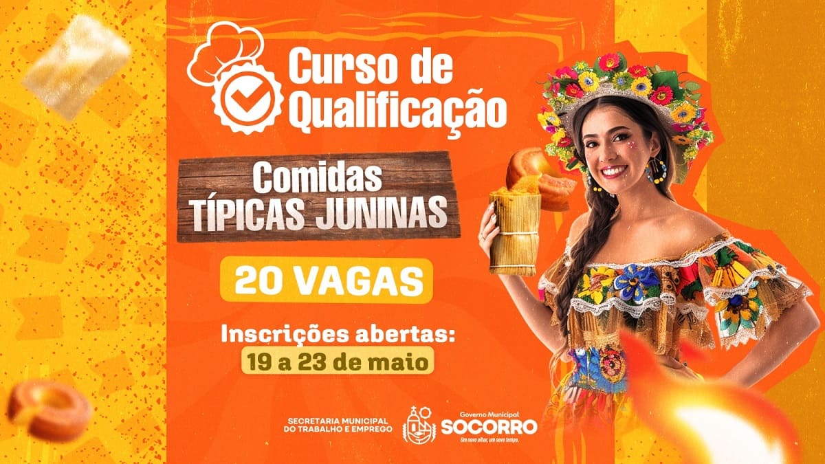 Card - Curso gratuito de Comidas Típicas Juninas