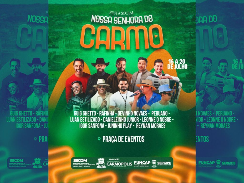 Card da Festa de Nossa Senhora do Carmo em Carmópolis