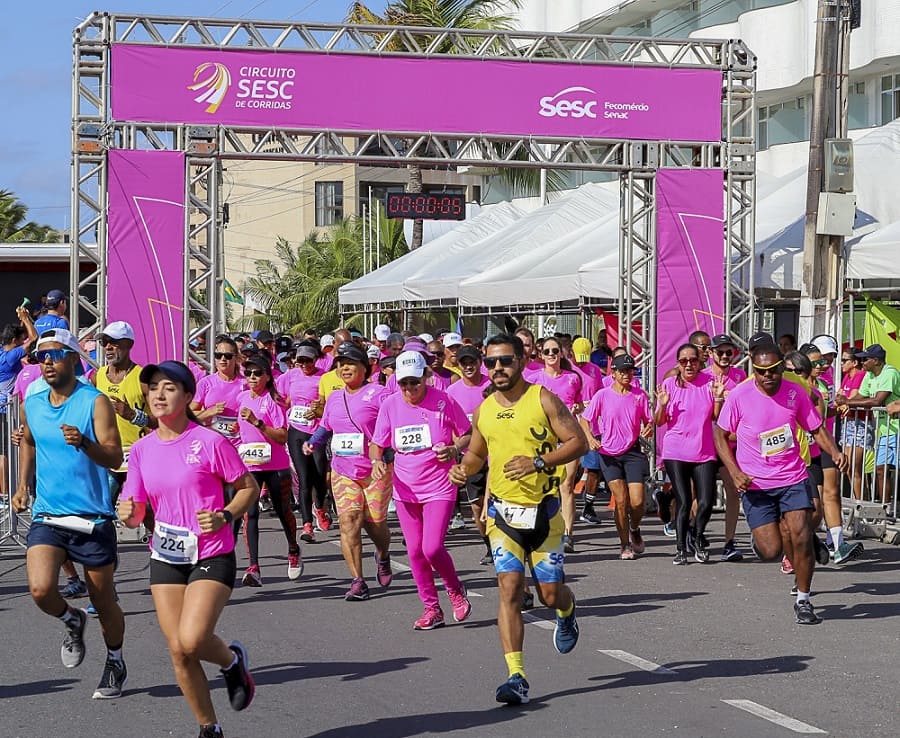 Atletas no Circuito Sesc de Corridas