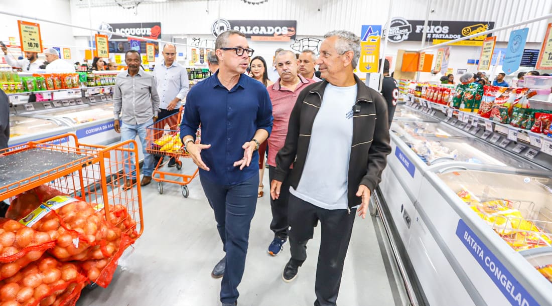 Governador Fábio Mitidieri e proprietário da rede Atakarejo, Teobaldo Costa 