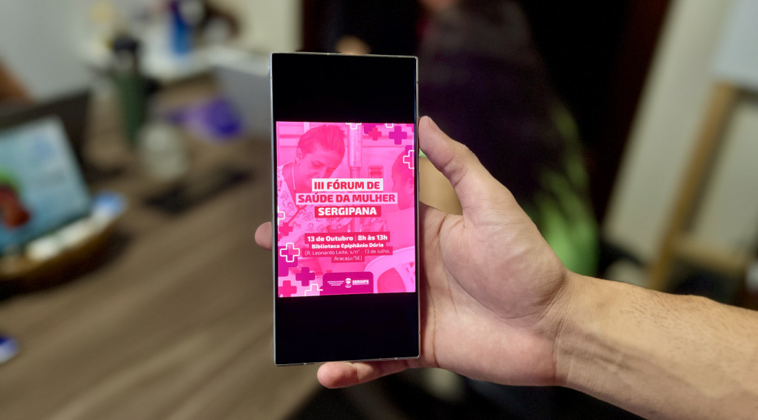 II Fórum de Saúde da Mulher Sergipana na tela do celular