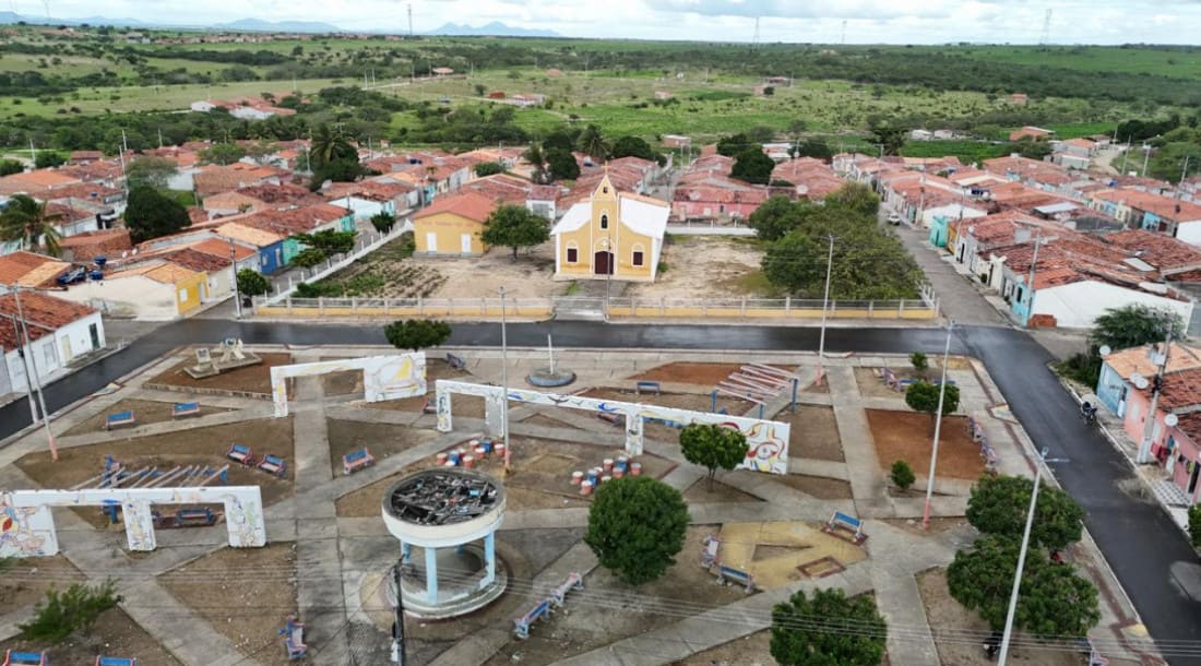 Vista aérea do município de Poço Redondo