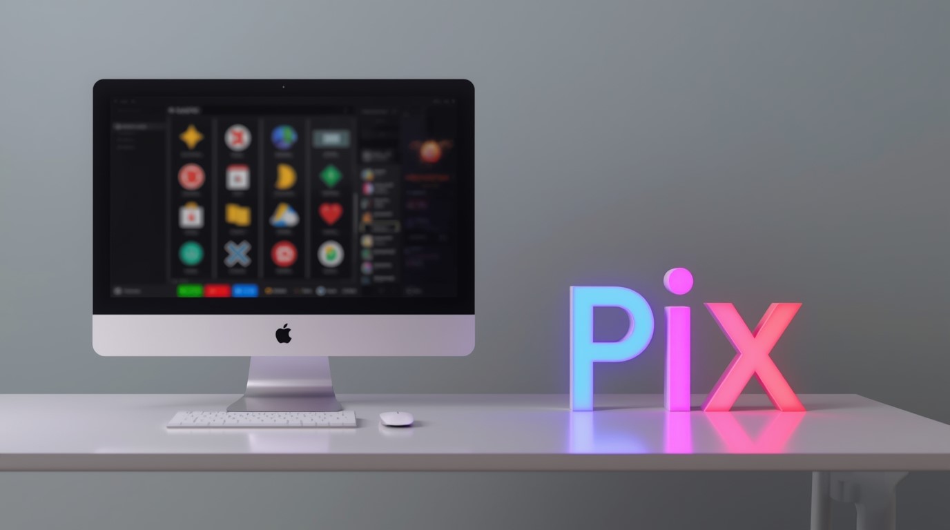 Tela de um computador com o nome pix do lado