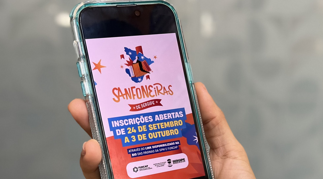 Card do Projeto Sanfoneiras de Sergipe na tela do celular