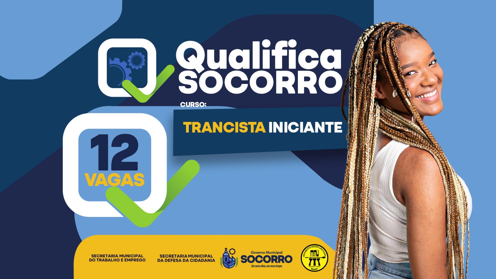 Card Curso gratuito de Trancista em Socorro