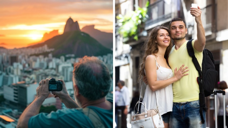 Turistas tirando foto no Brasli