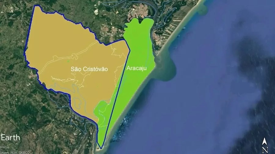 Mapa de Aracaju e São Cristovão