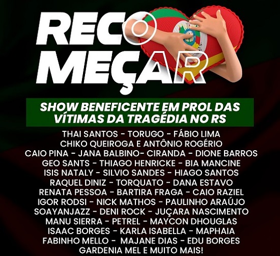 Banner show beneficente Recomeçar