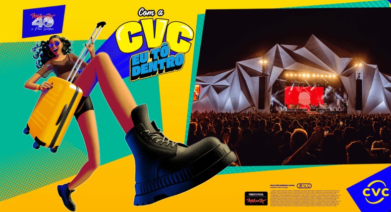 Banner parceria Rock in Rio e CVC