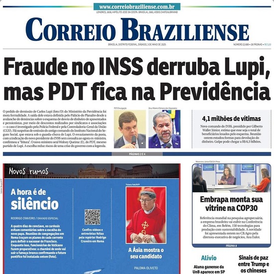 Capa do jornal O Estado de São Paulo