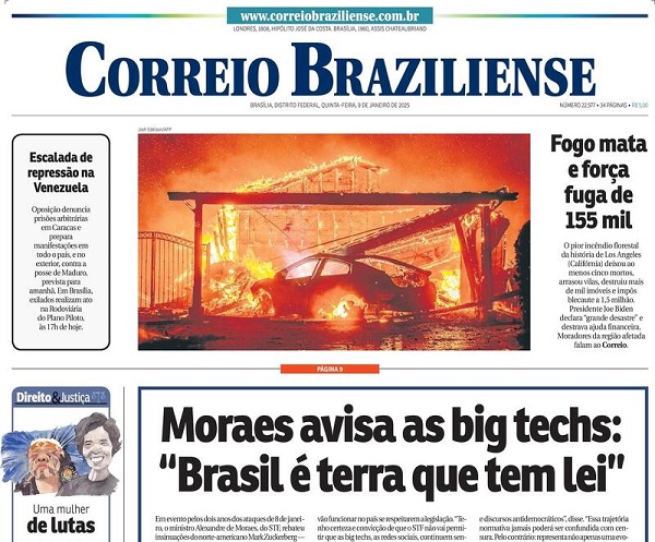 Capa do jornal Folha de São Paulo