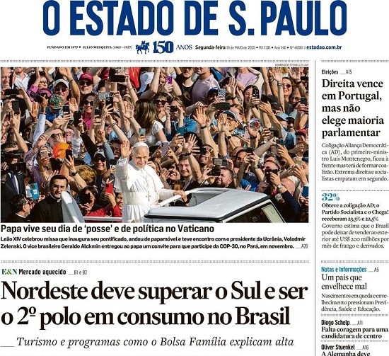 Capa do jornal O Estado de São Paulo