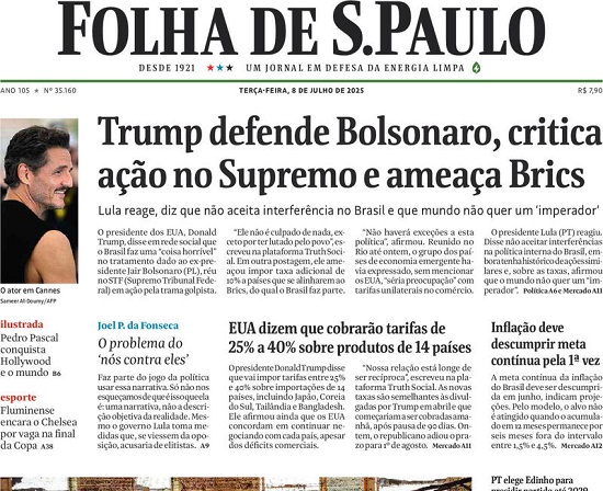Capa do jornal O Estado de São Paulo