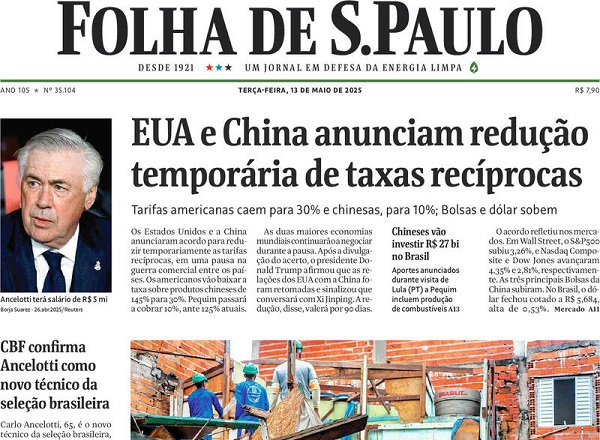 Capa do jornal O Estado de São Paulo