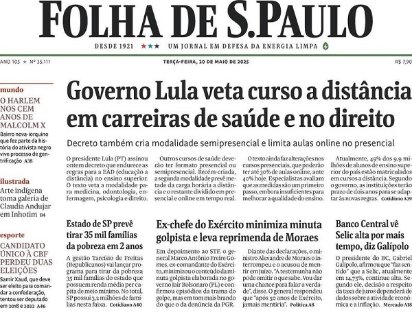Capa do jornal O Estado de São Paulo