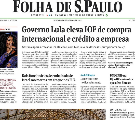 Capa do jornal O Estado de São Paulo