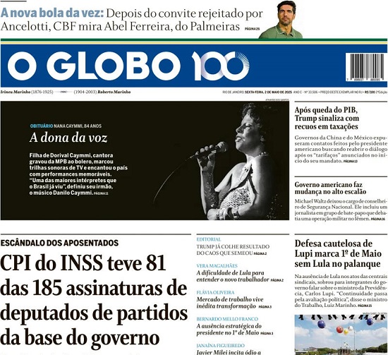 Capa do jornal O Estado de São Paulo