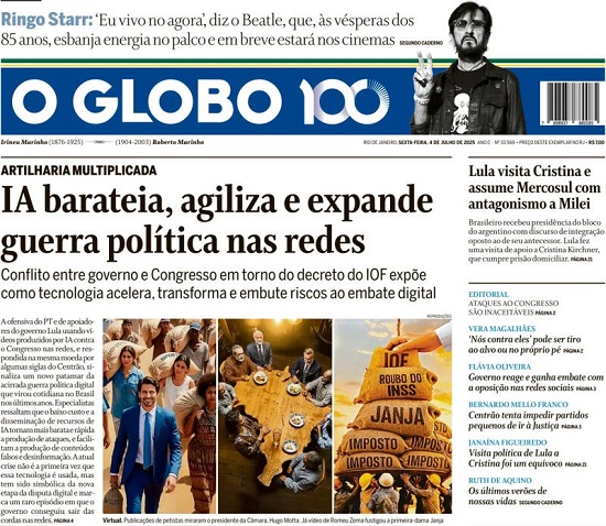 Capa do jornal O Estado de São Paulo