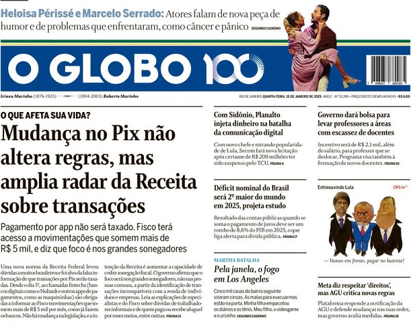 Capa do jornal Folha de São Paulo