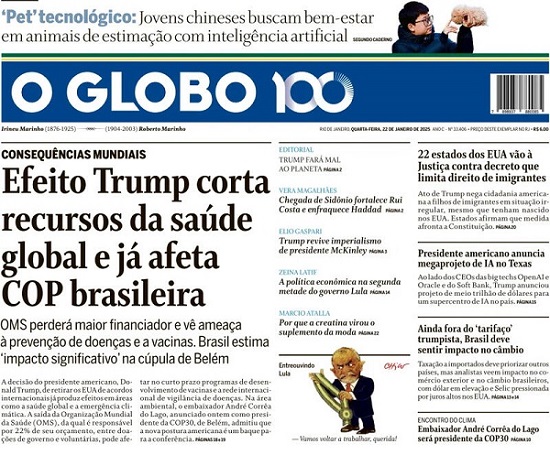 Capa do jornal Folha de São Paulo