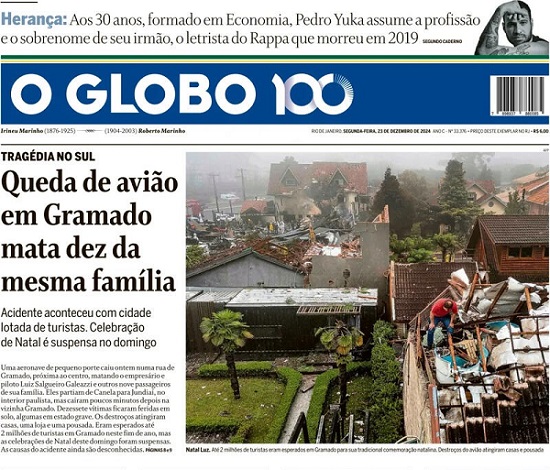 Capa do jornal Folha de São Paulo