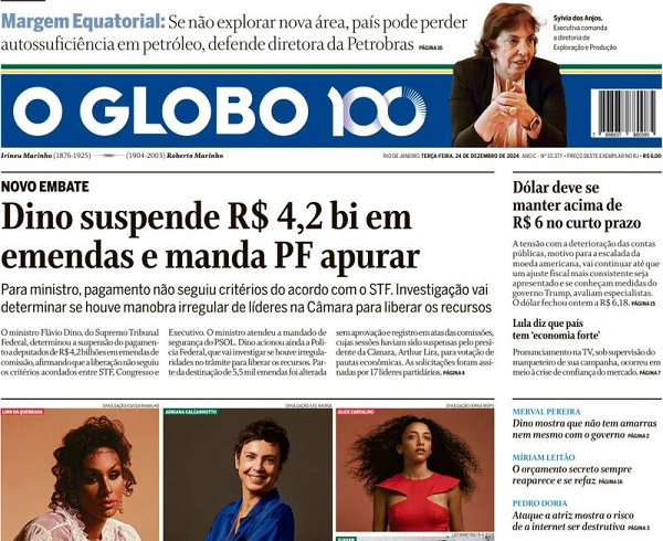 Capa do jornal Folha de São Paulo