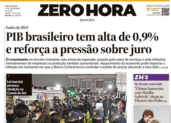 Capa do jornal O Globo