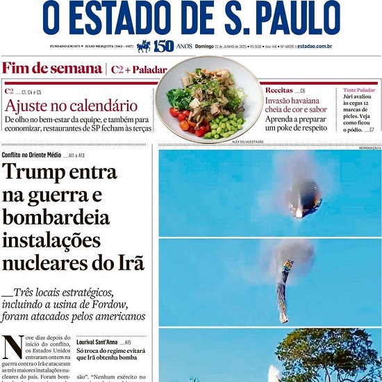 Capa do jornal O Estado de São Paulo