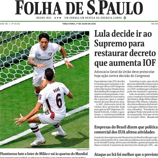Capa do jornal O Estado de São Paulo