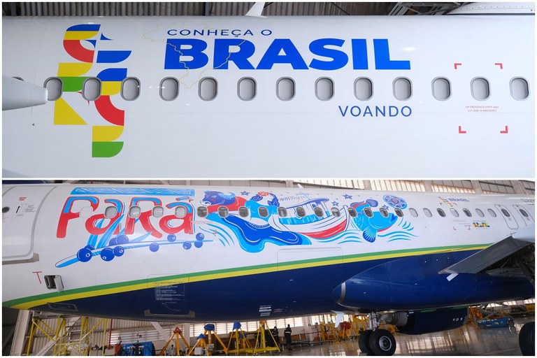 Aeronave com adesivo - Brasil voando