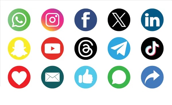 Logo de várias rede sociais