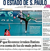 Capa do jornal Folha de São Paulo