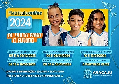 Matrícula Online 2024 Aracaju, Siged