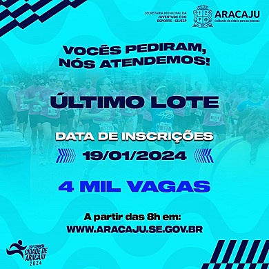 Corrida Cidade de Aracaju, inscrições corrida Aracaju