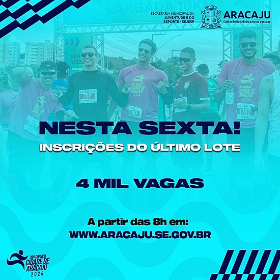 Corrida Cidade de Aracaju, inscrições corrida Aracaju