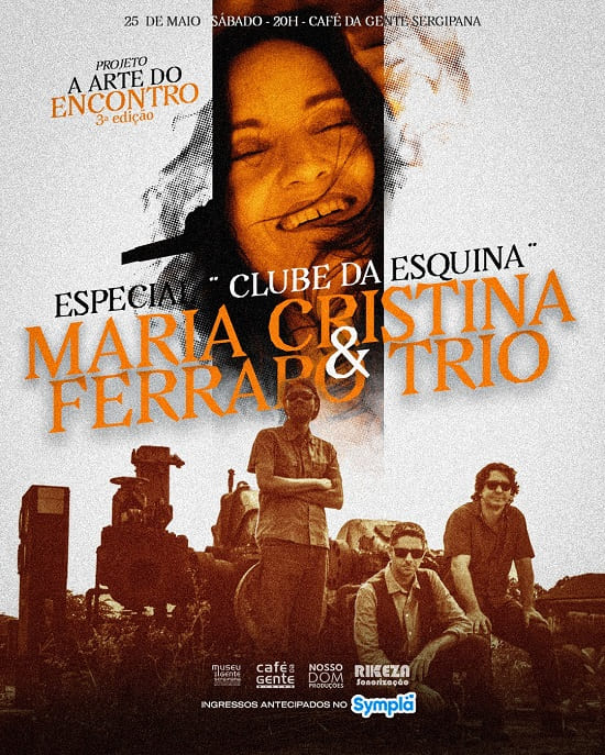 Banner do show de Ferraro Trio e Maria Cristina