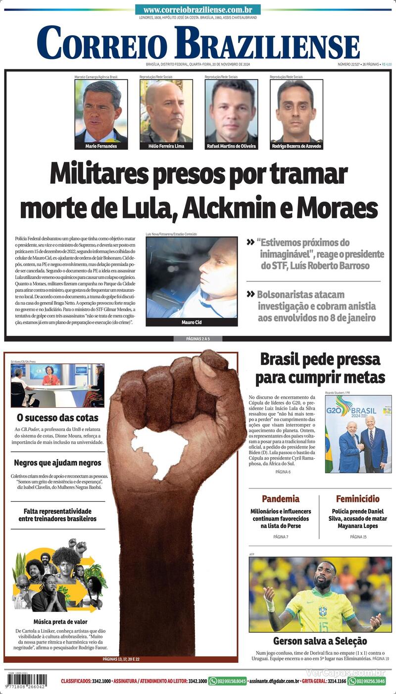 Capa do jornal Correio Braziliense