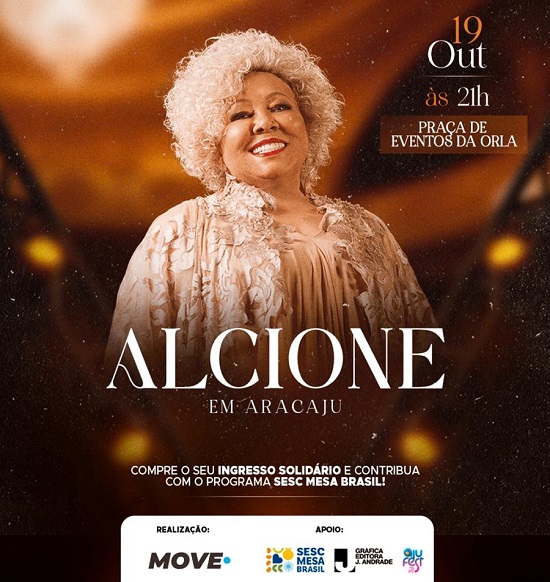 Banner: show de Alcione em Aracaju