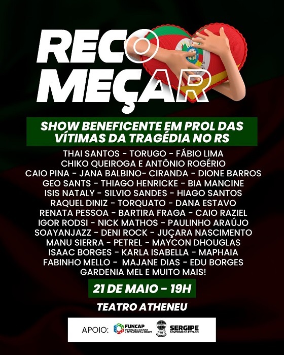 Banner show beneficente Recomeçar