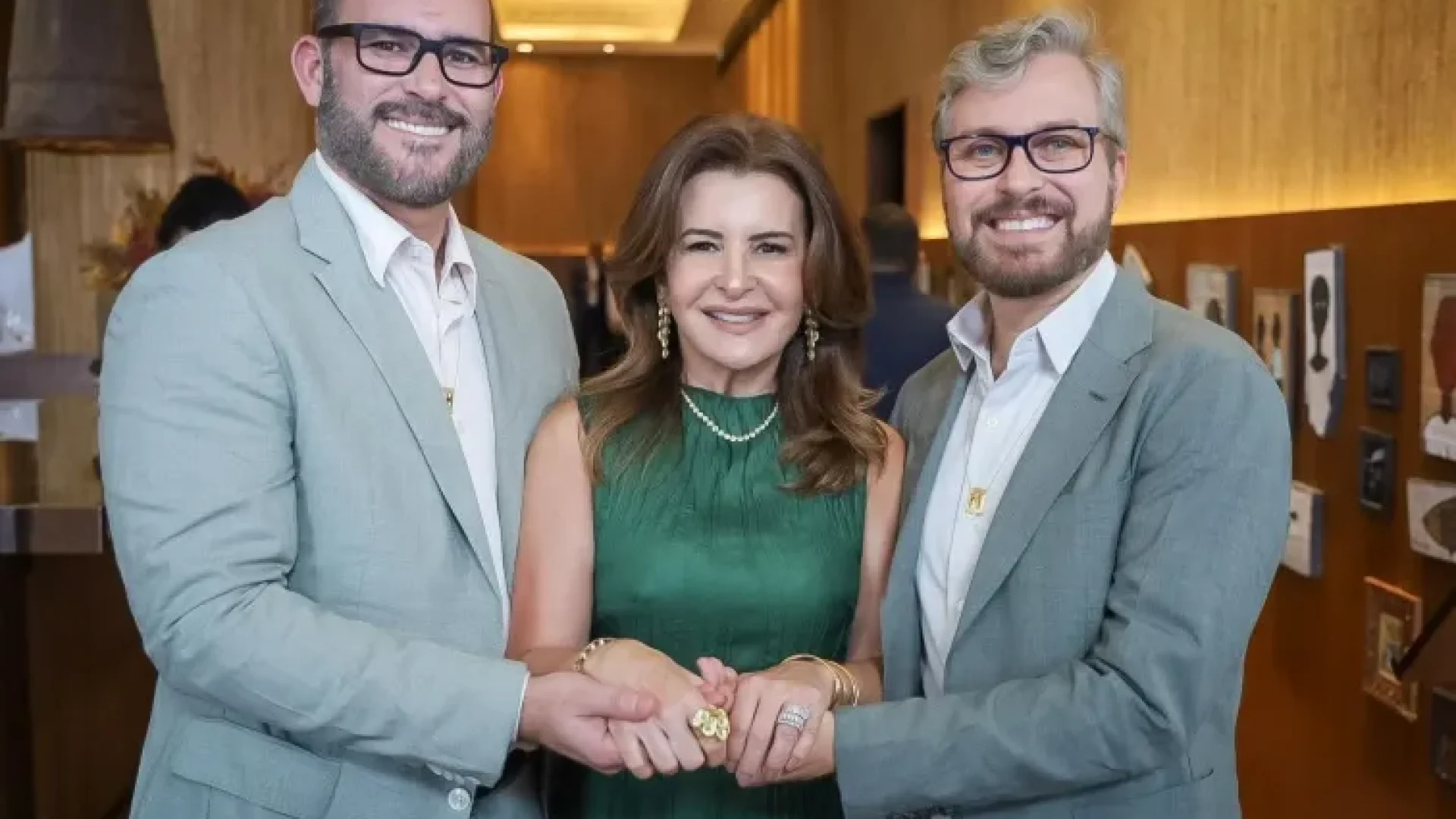 Diretor Henrique Costa, joalheira Graça Valadares e o designer Márcio Granatowicz