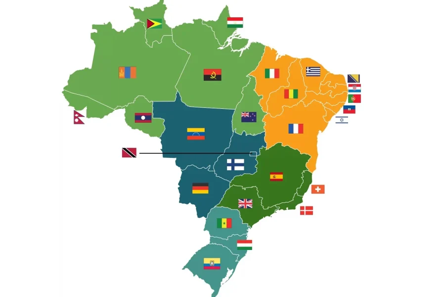 Mapa compara estados brasileiros à extensão de outros países